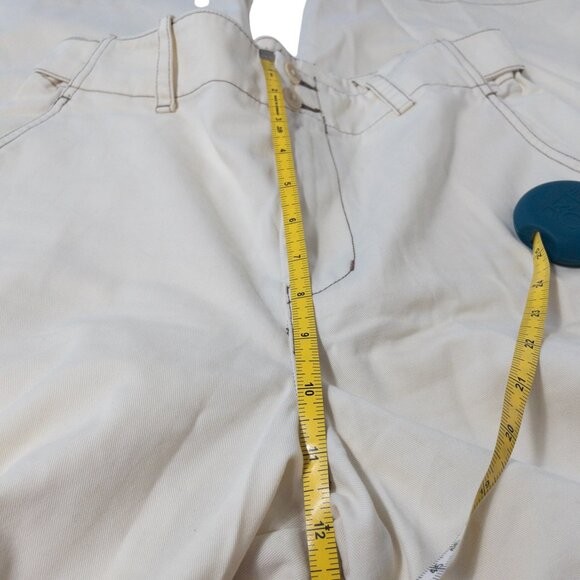 Madewell Button-Tab Wide-Legs Pants Cream SZ 6 100% Cotton Trendy Casual - Picture 11 of 15